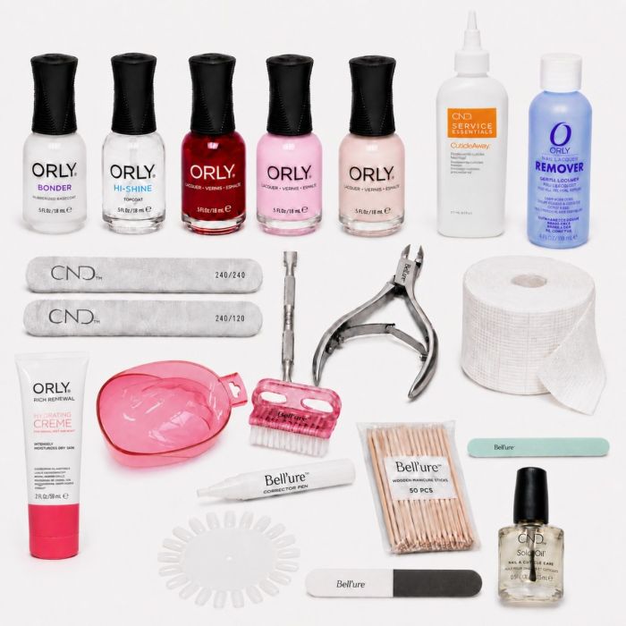 Compleet professioneel manicure studentpakket met ORLY, CND en Bell’ure producten