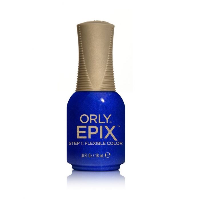 ORLY EPIX Melodrama 18ml is een langhoudende nagellak zonder lamp met een diepe donkerblauwe kleur en subtiele shimmer
